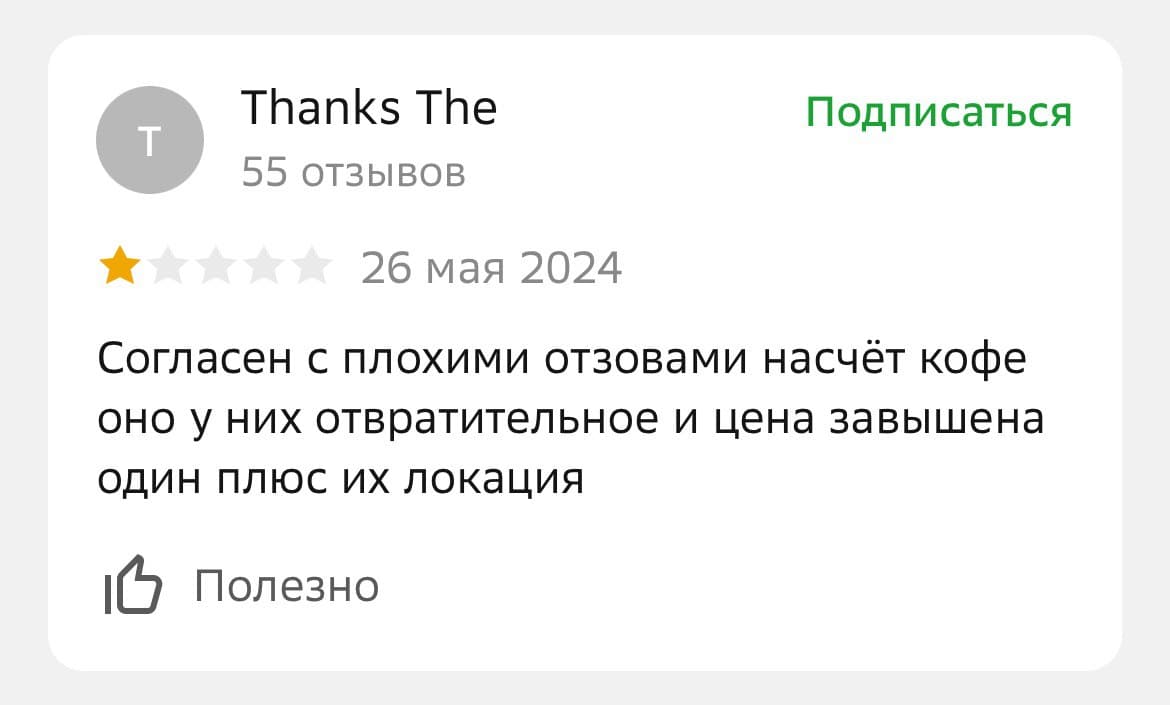 Негативный отзыв в 2гис